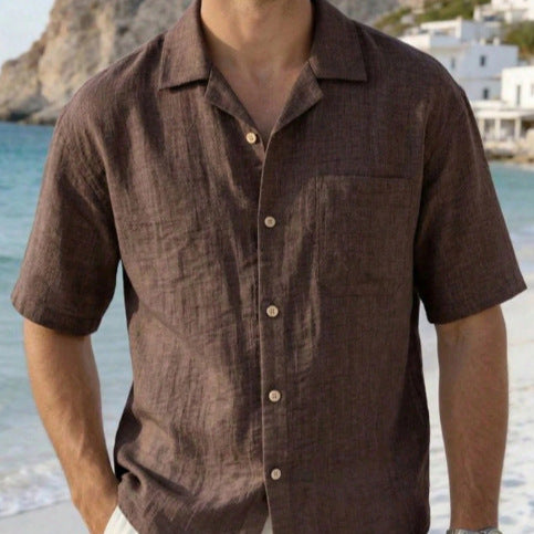 Mens Dress Shirt Summer Thin Style