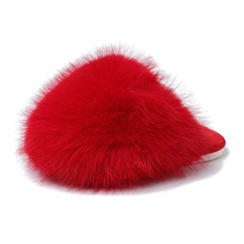 Large Size Solid Color Fluffy Soft Bottom Winter Baotou Home Warm Multi-color Cotton Slippers