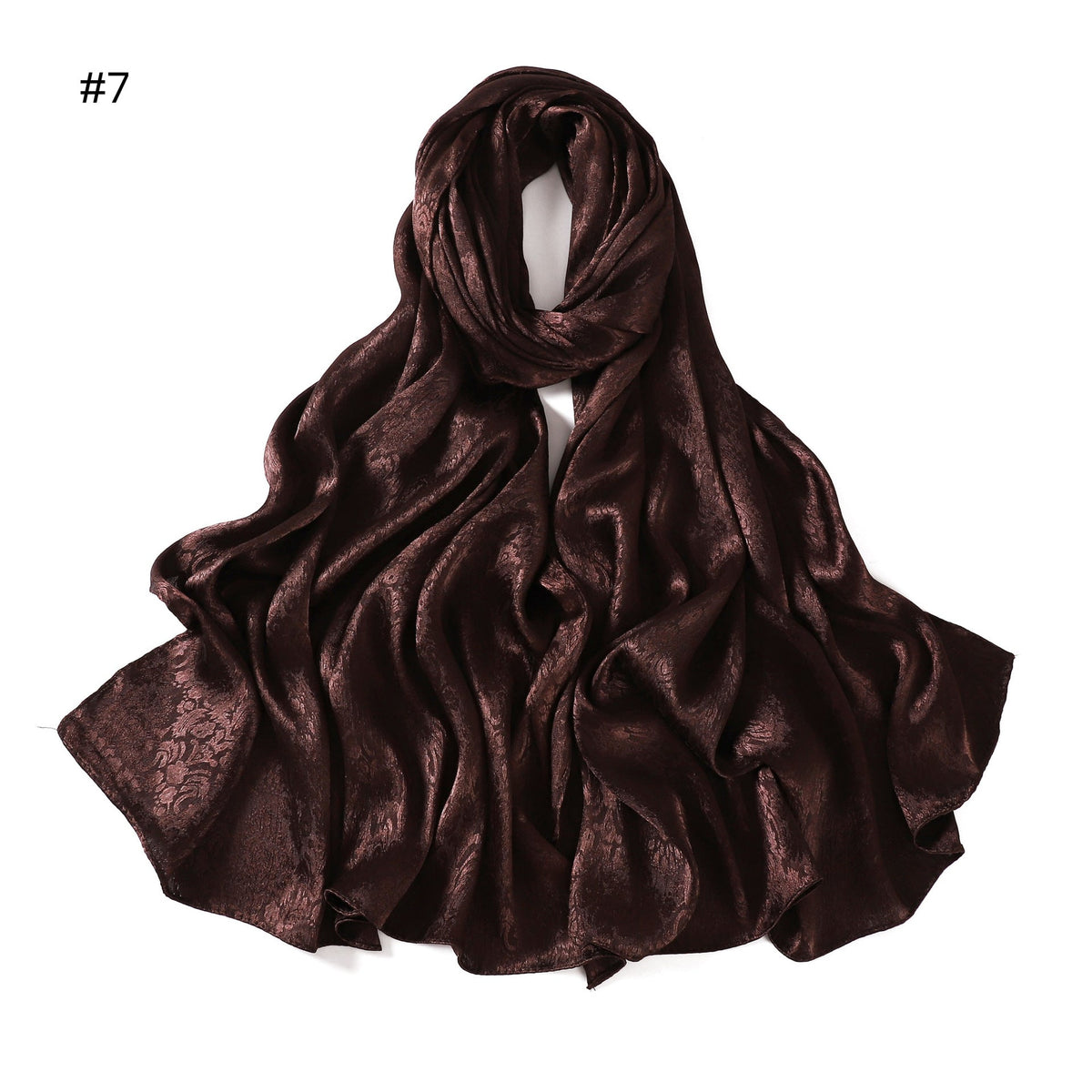 Womens Satin Patterned Jacquard Headscarf