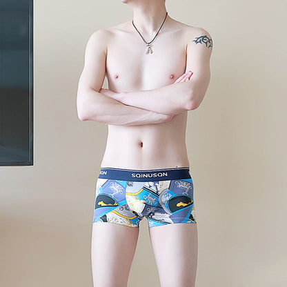 Men's Breathable Thin Printed Boxer Briefs