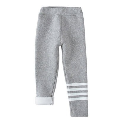 Winter Fleece-lined Thickened Leggings For Girls