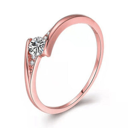Mens Gold Alloy Round Engagement Ring