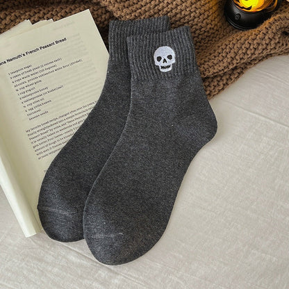 Skull Crew Socks Breathable Warm Cotton Blend