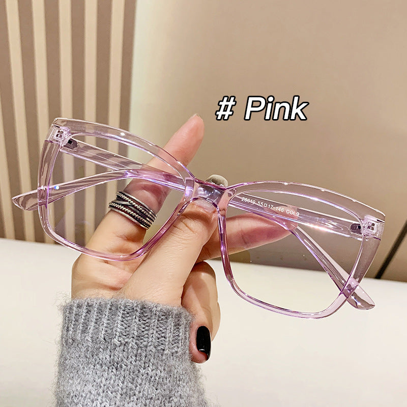 Anti-blue Light European And American Square Plain Glasses Vintage Bag Flower Simple