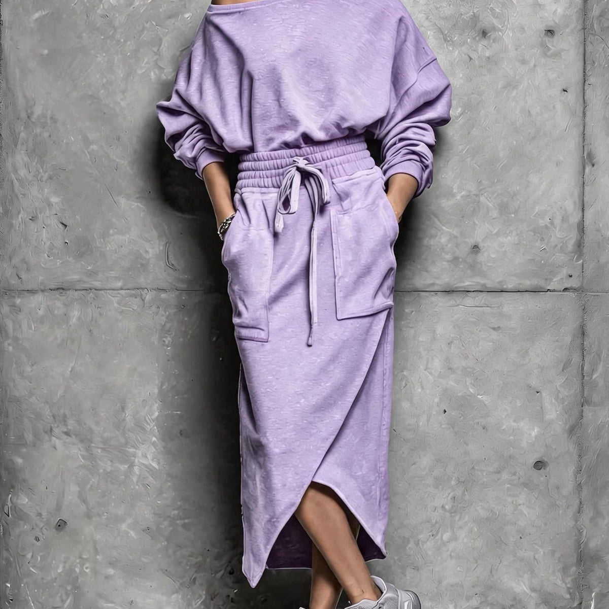 Casual Two-piece Set Short-sleeve Top And Long Skirt
