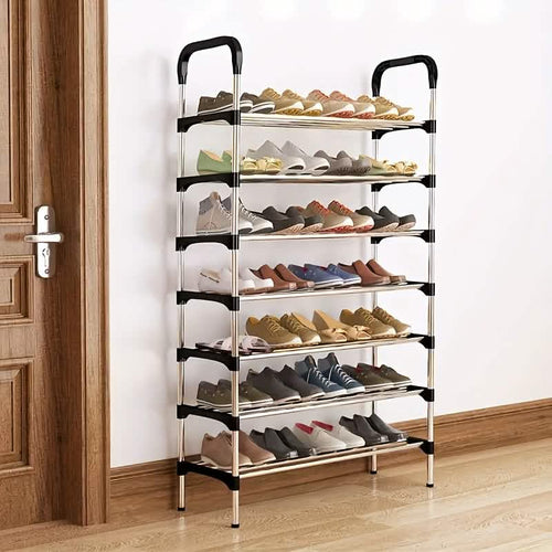 7-Tier Iron Shoe Rack – Space-Saving, Floor-Standing
