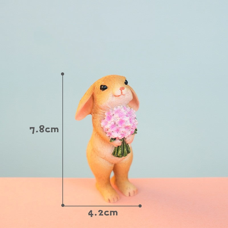 Creative Decorations Cute Bunny Resin Ornaments