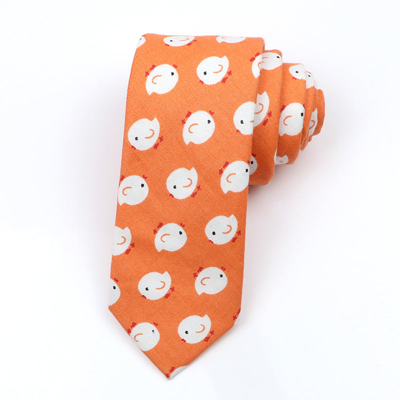 Korean Style Narrow Men's Clothing Cotton Tie