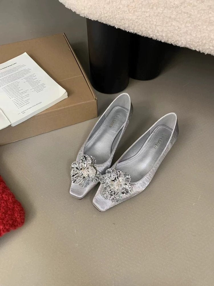2026 Spring New Arrival Square Toe Flats For Women, Pointed Toe  Slip-On Shoes Soft Sole Ballet Flats Must-Have For Wide Leg Pants