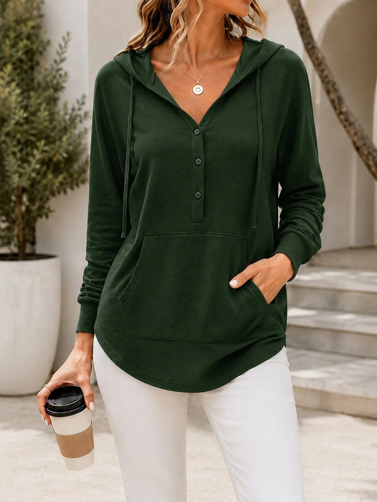 Lightweight And Comfortable Polyester Casual Hooded Sweatshirt