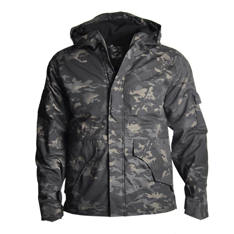 Men's Outdoor Tactical Camouflage Padded Windproof Hardshell Jacket
