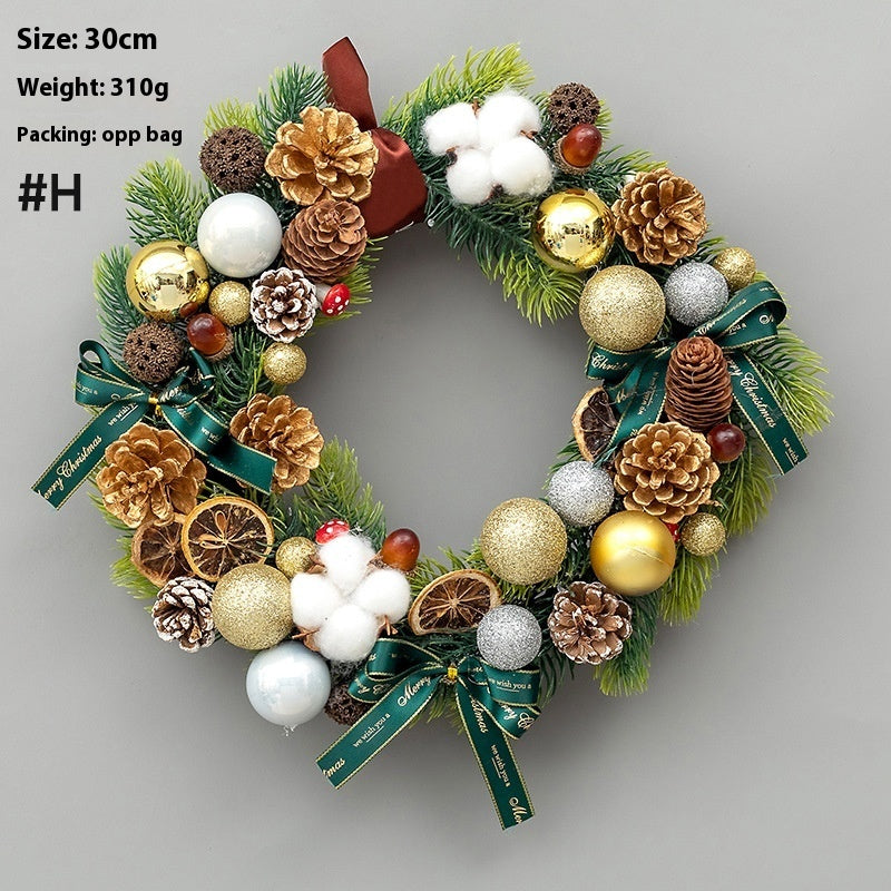 Christmas Decoration Upside Down Christmas Tree Horn Rattan Christmas Wreath