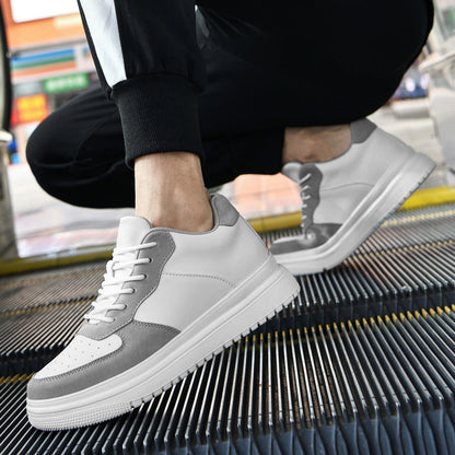 Mens Casual Korean-style Low-top White Sneakers