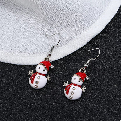 Christmas Snowman Drop Earrings