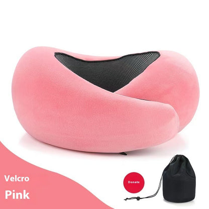 Soft Memory Foam Travel Neck Pillow U Shape Adjustable Support Comfortably Sleeping On Plane Car Office Noon Break