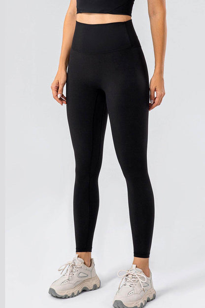 High Waist Wide Waistband Active Leggings for Women