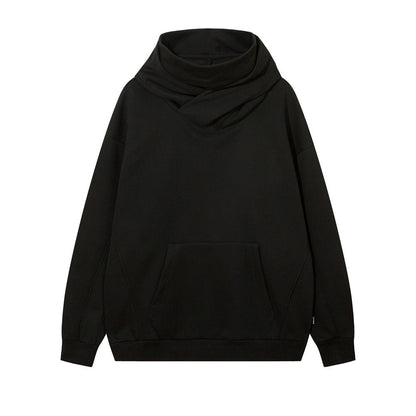 Solid Color With Fur Turtleneck Hooded Sweater For Men