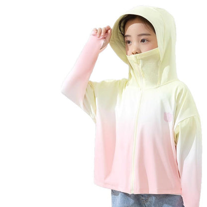 Kids Gradient Summer Ice-Silk Cooling Jacket Sun-Protection Clothing