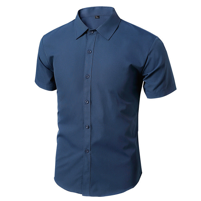 Men White Casual Suit Shirt Solid Color