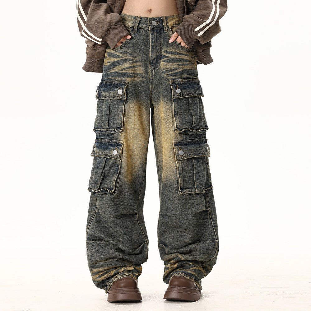 Multi-Pocket Workwear Jeans For Men