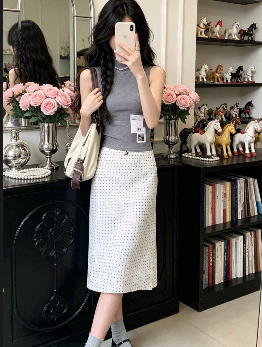 Bow-knot Ribbon Mesh Plaid Skirt For Women