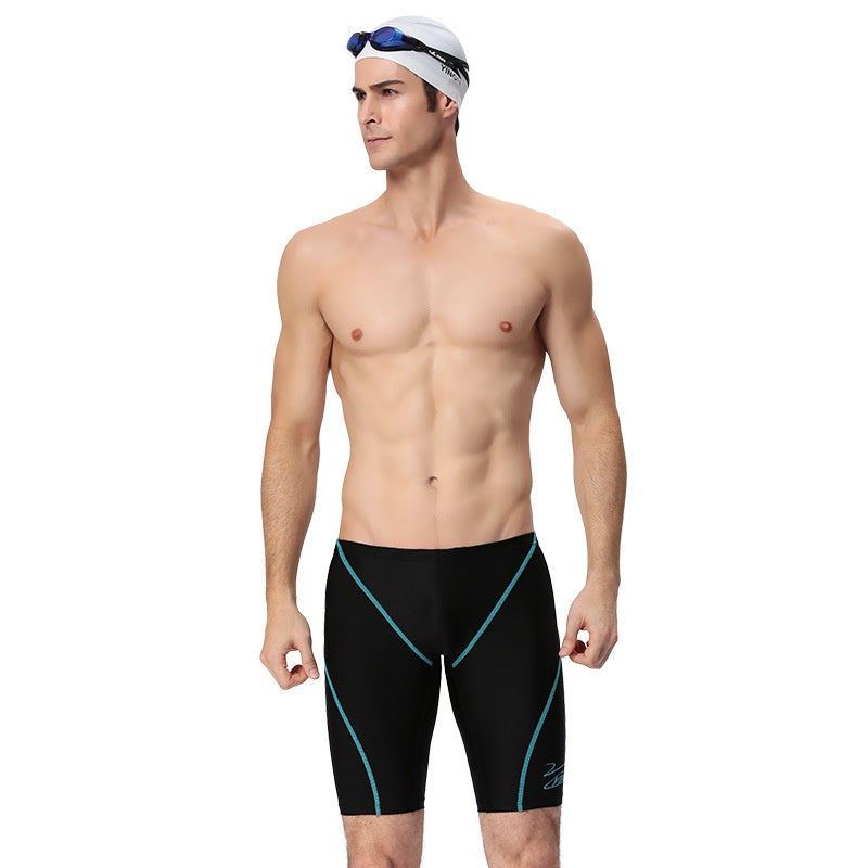 Men's Shark Skin High Elastic Swimming Trunks