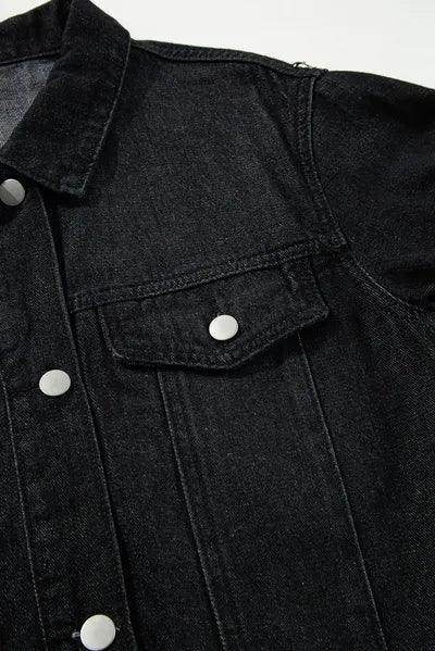 Raw Hem Button Up Denim Top for Chic Everyday Style