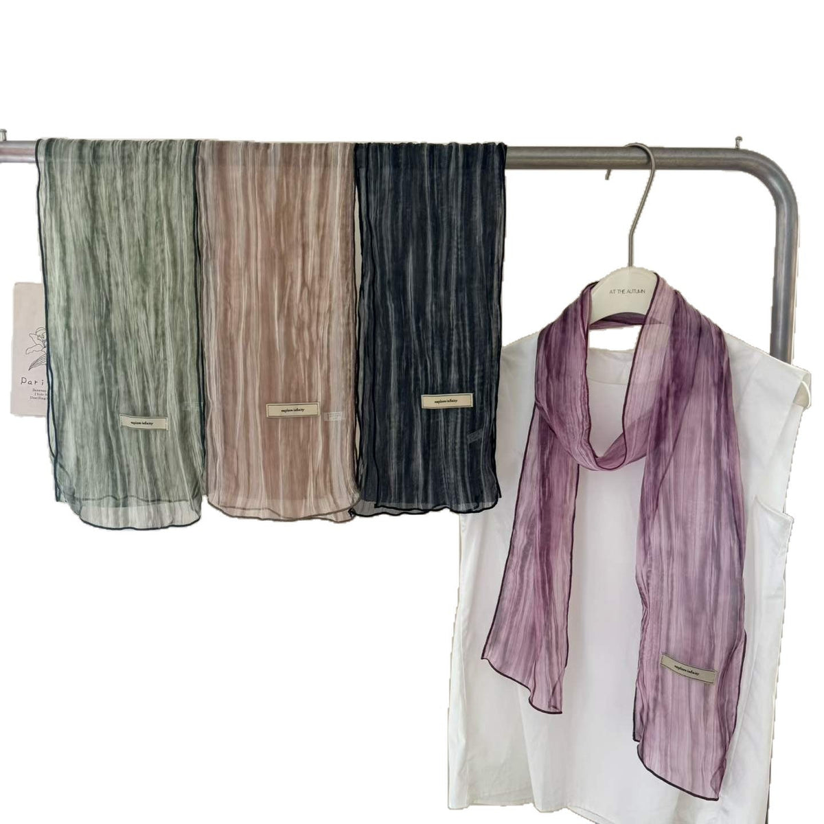 Vintage Ombre Long Silk Scarf