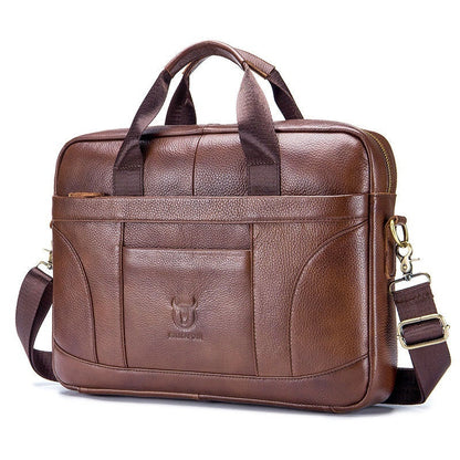 Full-grain Leather Large-capacity Men's Briefcase