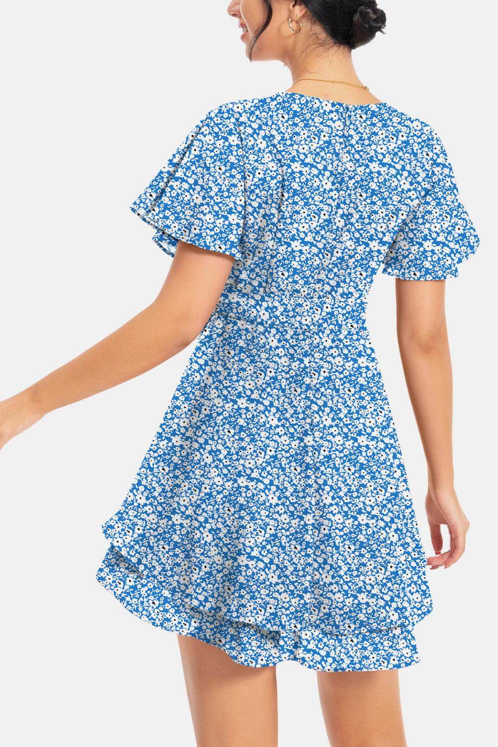 Surplice Neck Flutter Sleeve Dress for Chic Summer Style