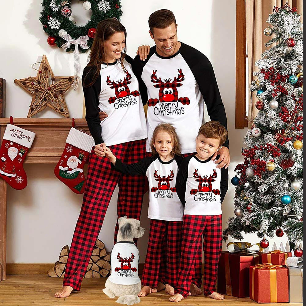 Christmas Printed Homewear Deer Pattern Parent-child Suit