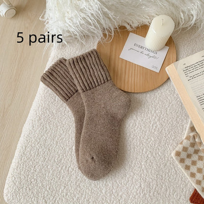 Womens Mid-calf Terry Socks For Fall And Winter