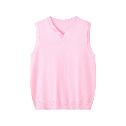 Fashionable V-neck Pullover Knit Vest For Early Spring