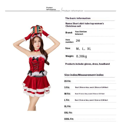 Christmas Clothing Japanese Red Christmas Cos