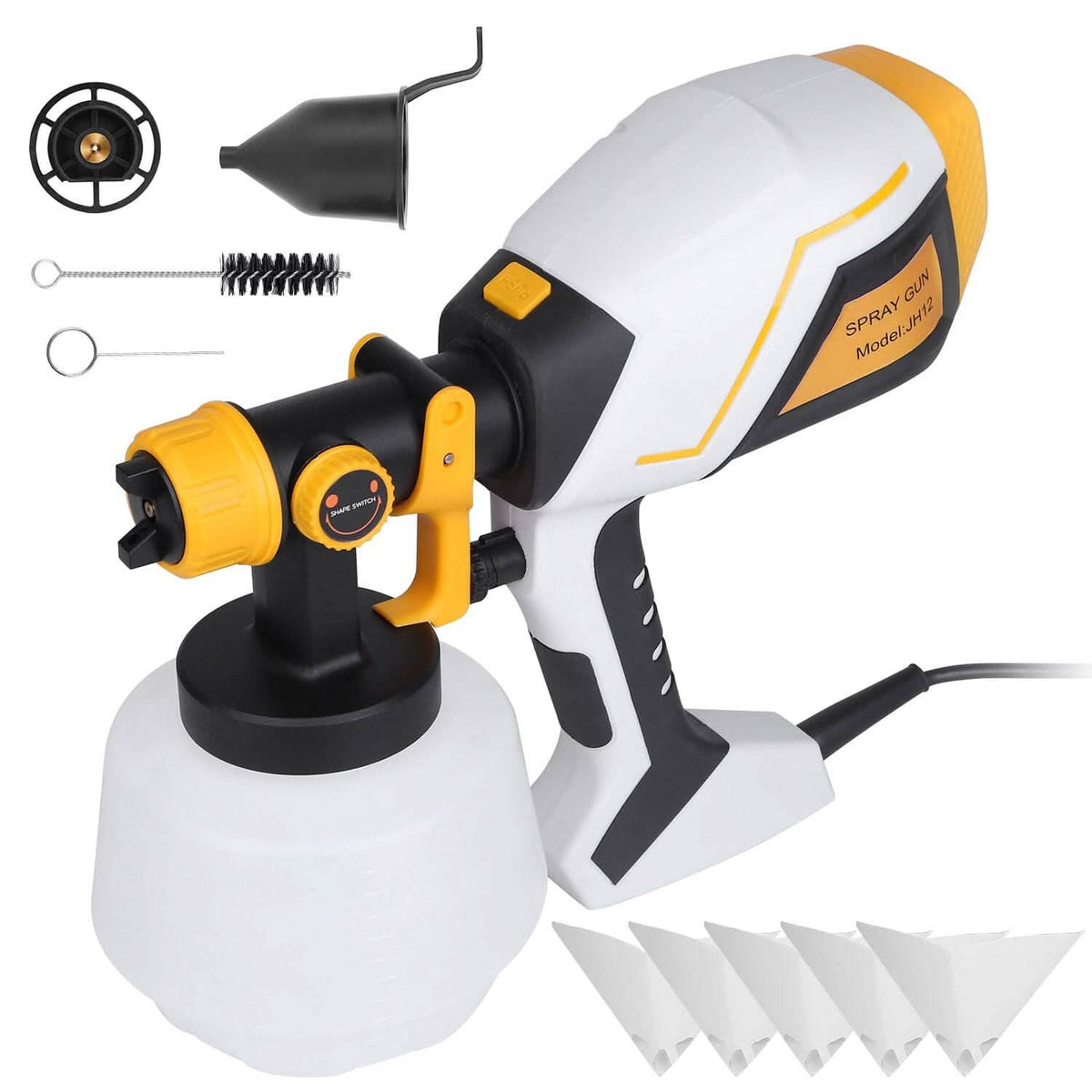 Electric Paint Sprayer HVLP with Different Spray Patterns 1200ML Detachable Container