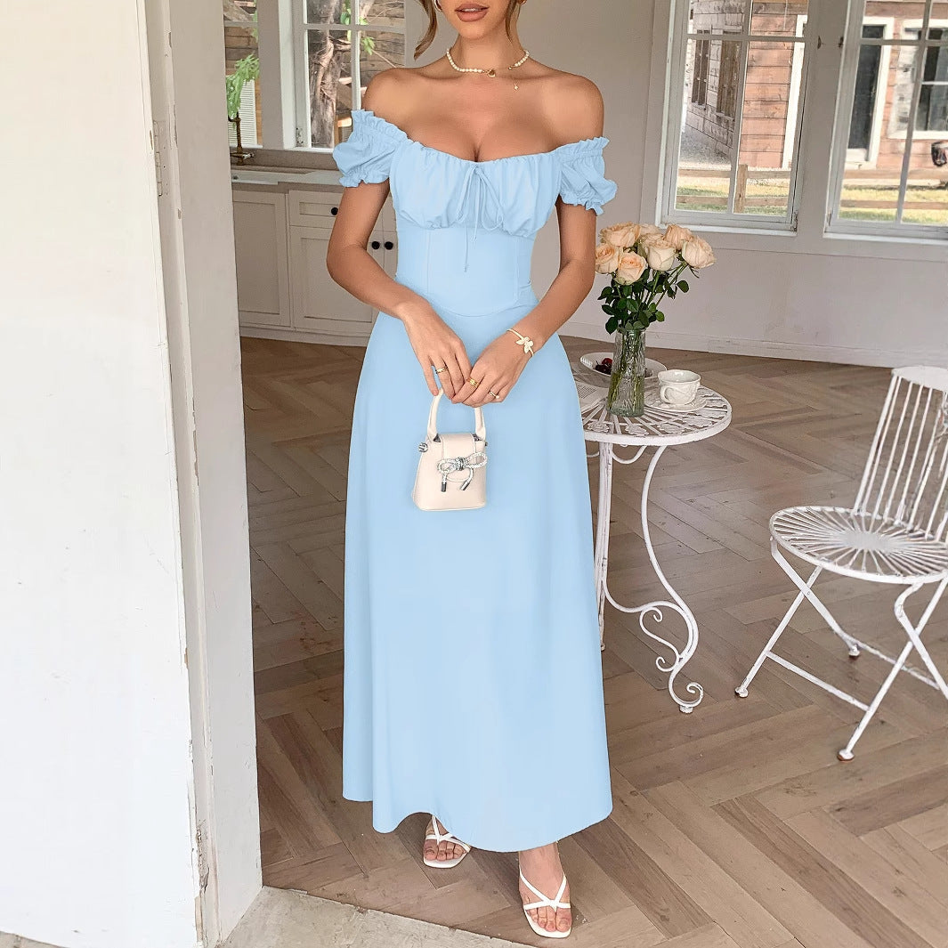 Elegant one shoulder long dress