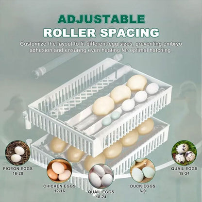 24 Egg Incubator Automatic Turner, Digital Hatchery Machine for Chicken Duck Quail, Touch Control Poultry Equipment