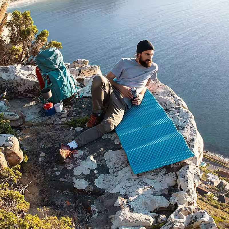 Thicken Egg Mattress. Foldable Camping Pad with Aluminum Membrane for Moisture-Proof. IXPE Foam Pad