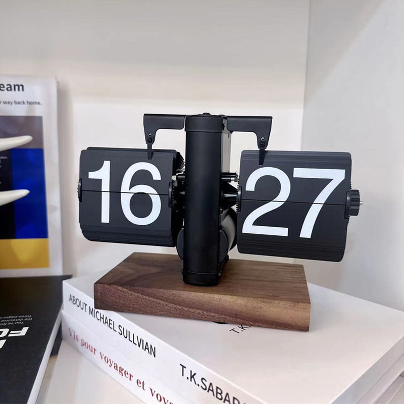 Retro flip digital clock, battery - powered mechanical clock for home & office decor