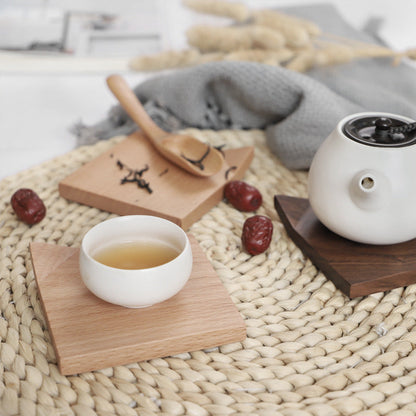 Black Walnut Corner Coaster Solid Wood Heat-Insulating Tea Set Cushion Creative Cup Holder Pot Bearing Accessories