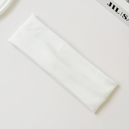 Cotton Elastic Headband Wide Sweat-Absorbent Band, Solid Color, Multi-Functional Headwear