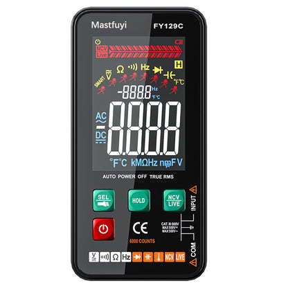FY129C Digital Multifunction Multimeter Large Screen Smart Electrical AC DC Multimeter Auto identification