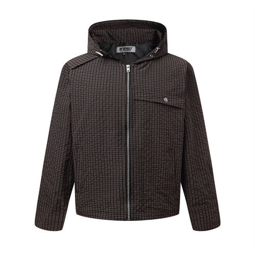 Small plaid hooded sweatshirt