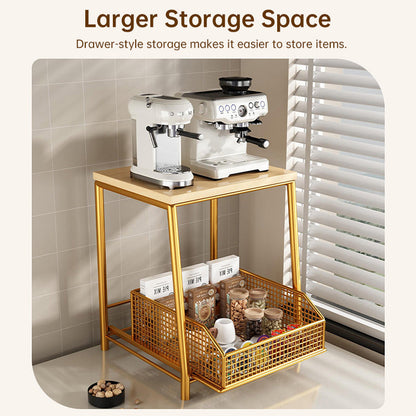 Modern Kitchen Microwave Shelf – Space-Saving Countertop Storage for Appliances, Elegant Design