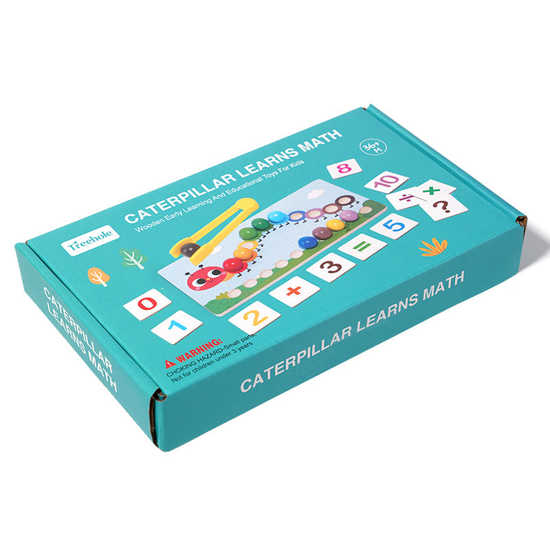 Early education puzzle children caterpillar calculation clip bead color cognition concentration training toy