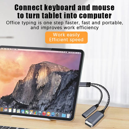 USB C OTG Cable Phone Adapter 2 In 1 Type C To USB A Adapter With PD Charging Port For Phone Laptop Tablet