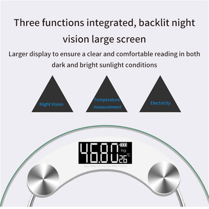 28cm Household Transparent Round Scale Intelligent Electronic Scale Precision Body Scale