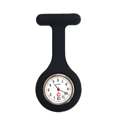Colorful Silicone Nurse Solid Color Student Exam Pocket Watch Simple Chest Watch Round