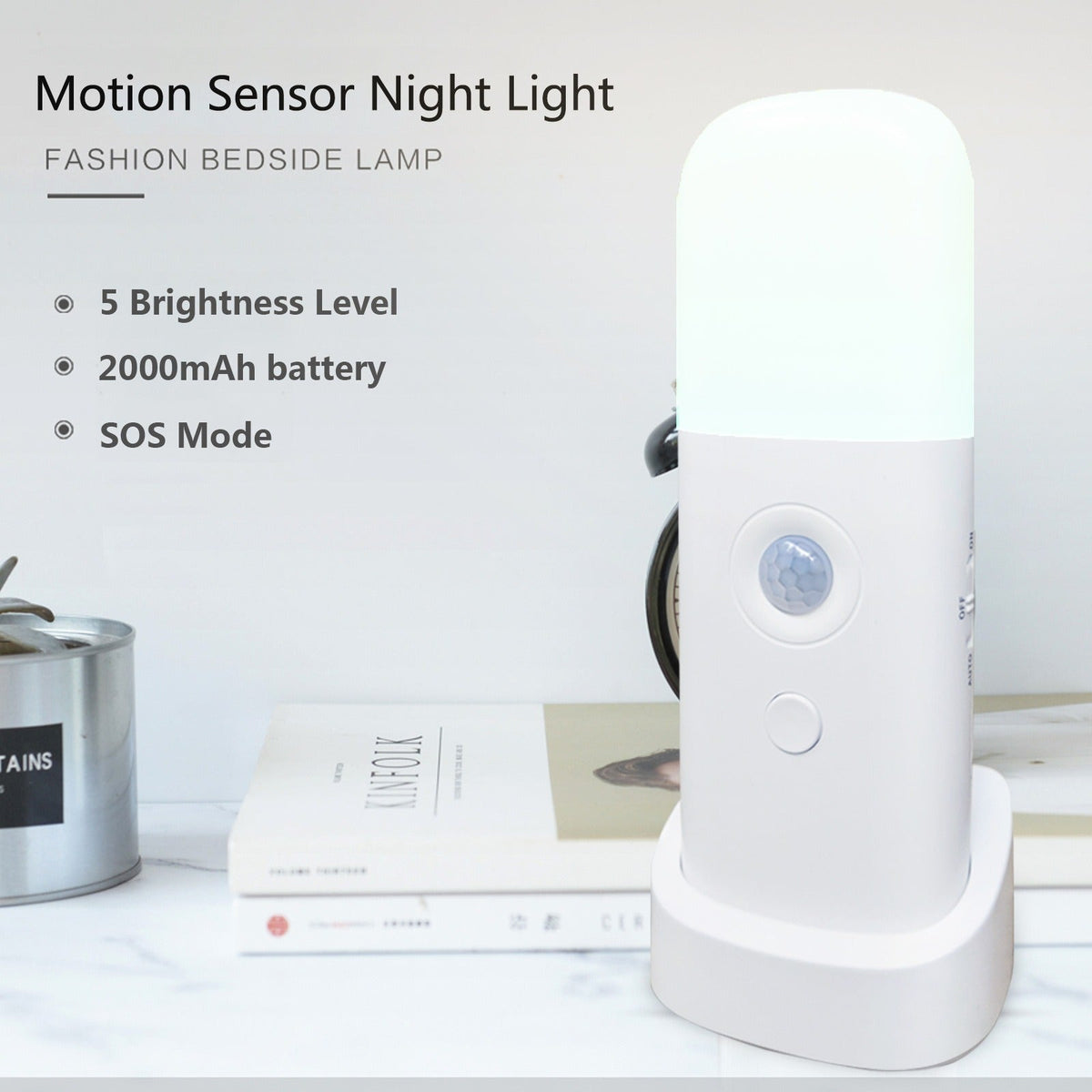 Intelligent infrared human body sensor light, LED sensor light, night light, dimming, USB charging, bedroom bedside lamp
