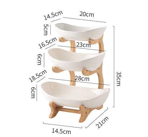 Multi-layer Fruit Tray for Living Room Coffee Table, Front Desk Display for Tea Snacks